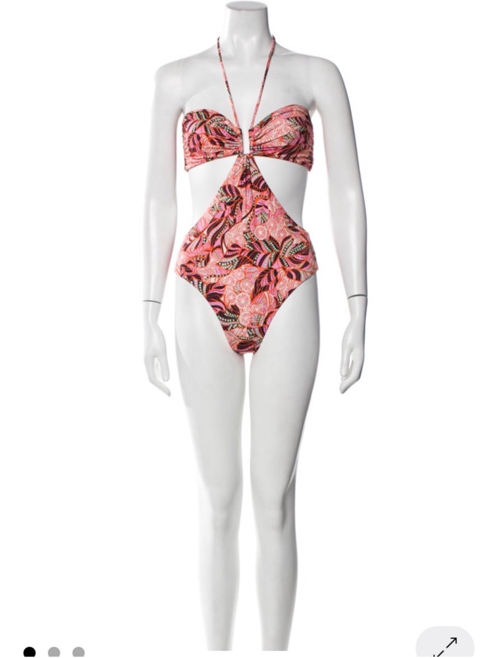 A.L.C. Pink Printed Cutout One-Piece Swimsuit